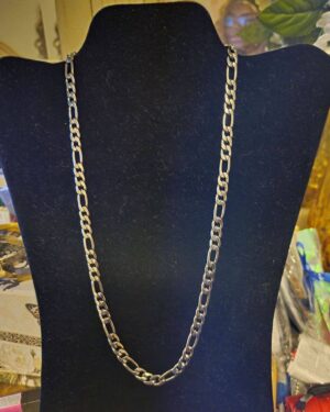 Men’s Soprano Link Chain Necklace, 24″, Hematite Plated