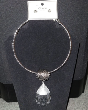 Silver & Clear Crystal Rhinestone Choker Necklace