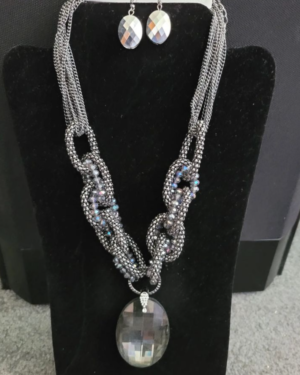 Hematite & Black Diamond Necklace