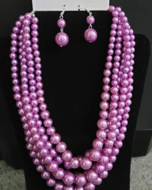 Light Purple Pearl Layered Necklace